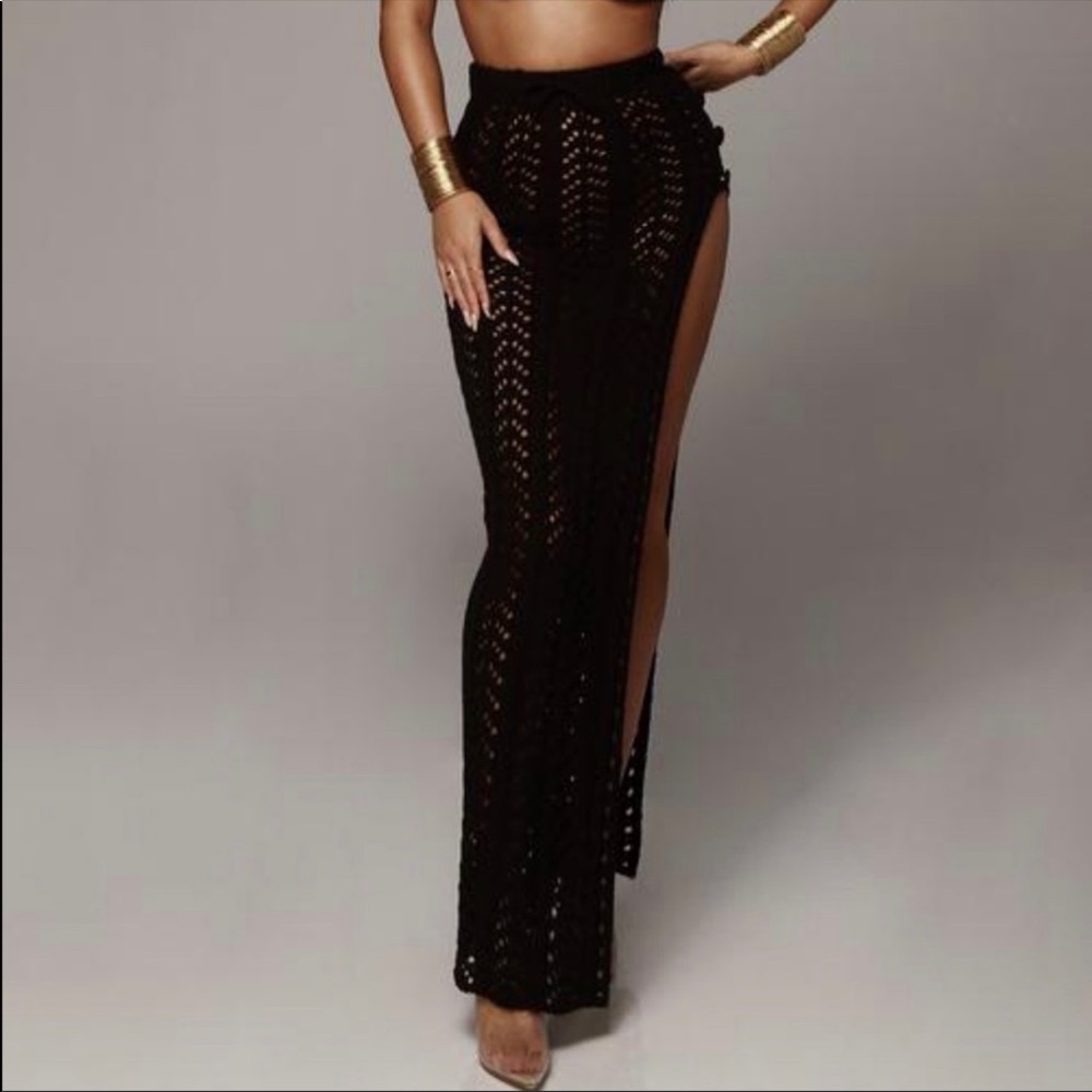 JLUXLABEL Cover up Knit Black Skirt